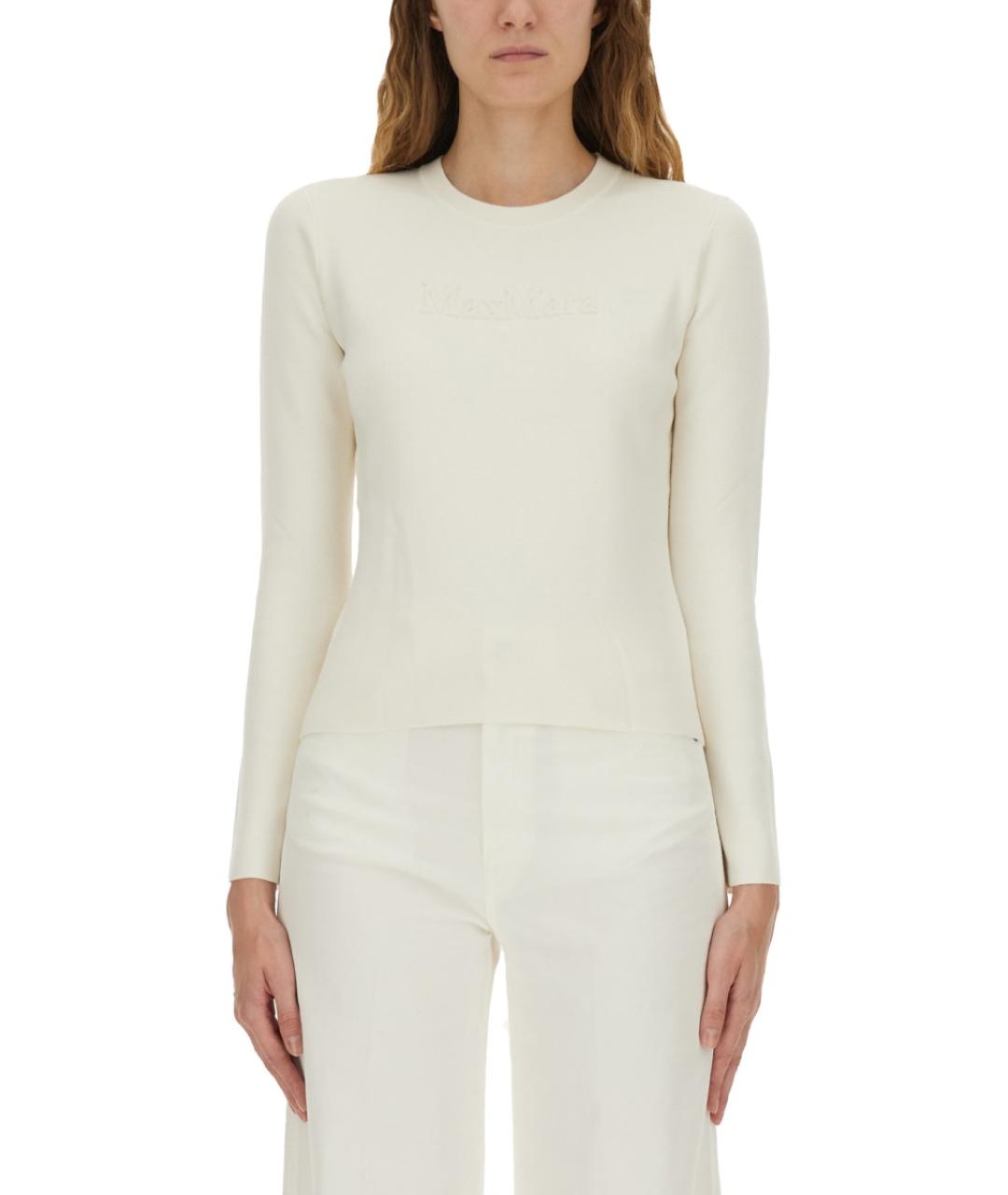 MAX MARA Белый вискозный джемпер / свитер, фото 2