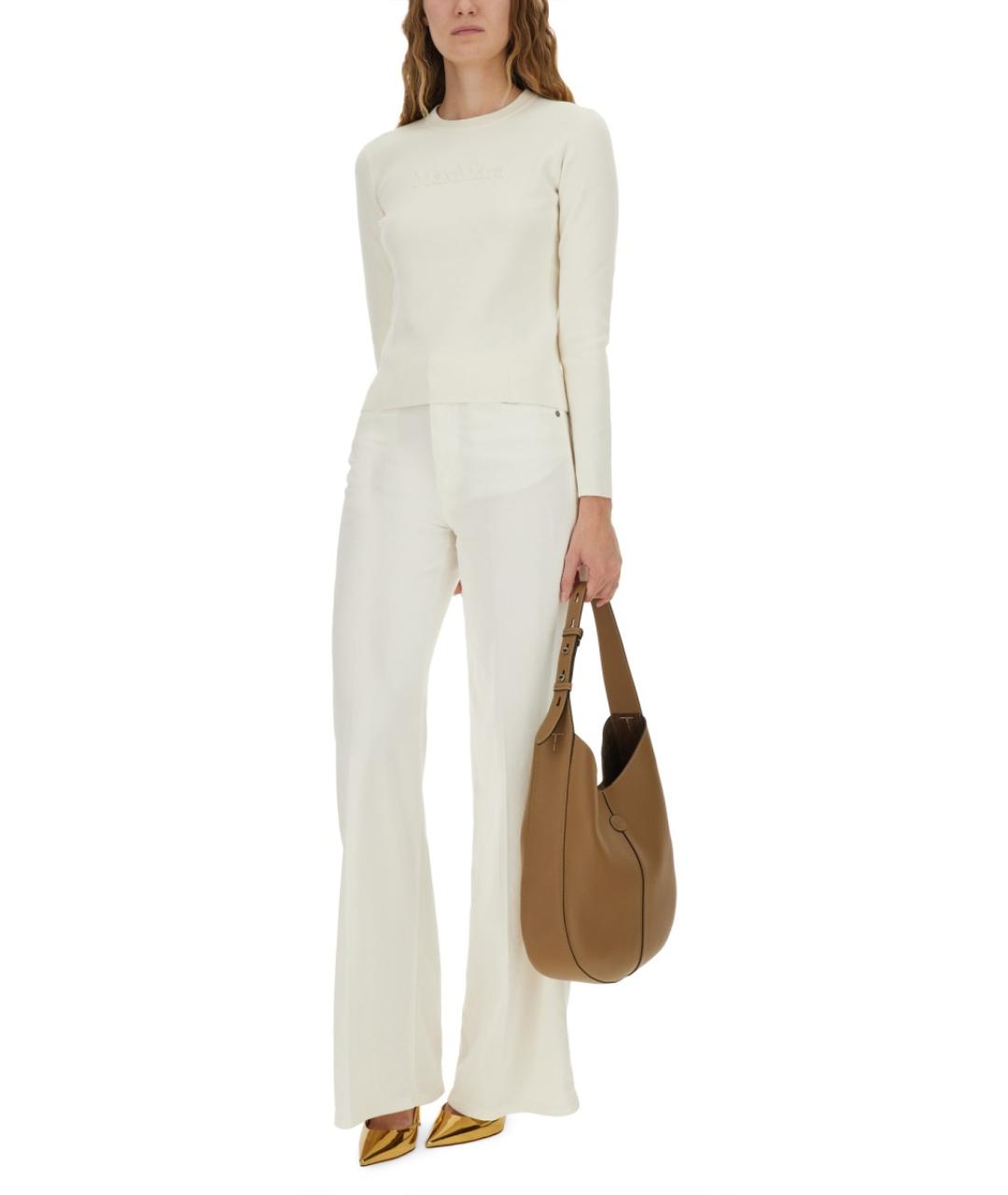 MAX MARA Белый вискозный джемпер / свитер, фото 3