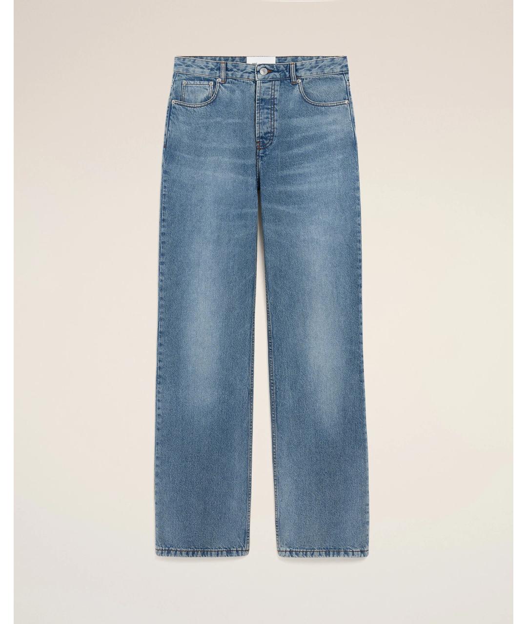 Ami Paris Голубые хлопковые прямые джинсы, фото 7