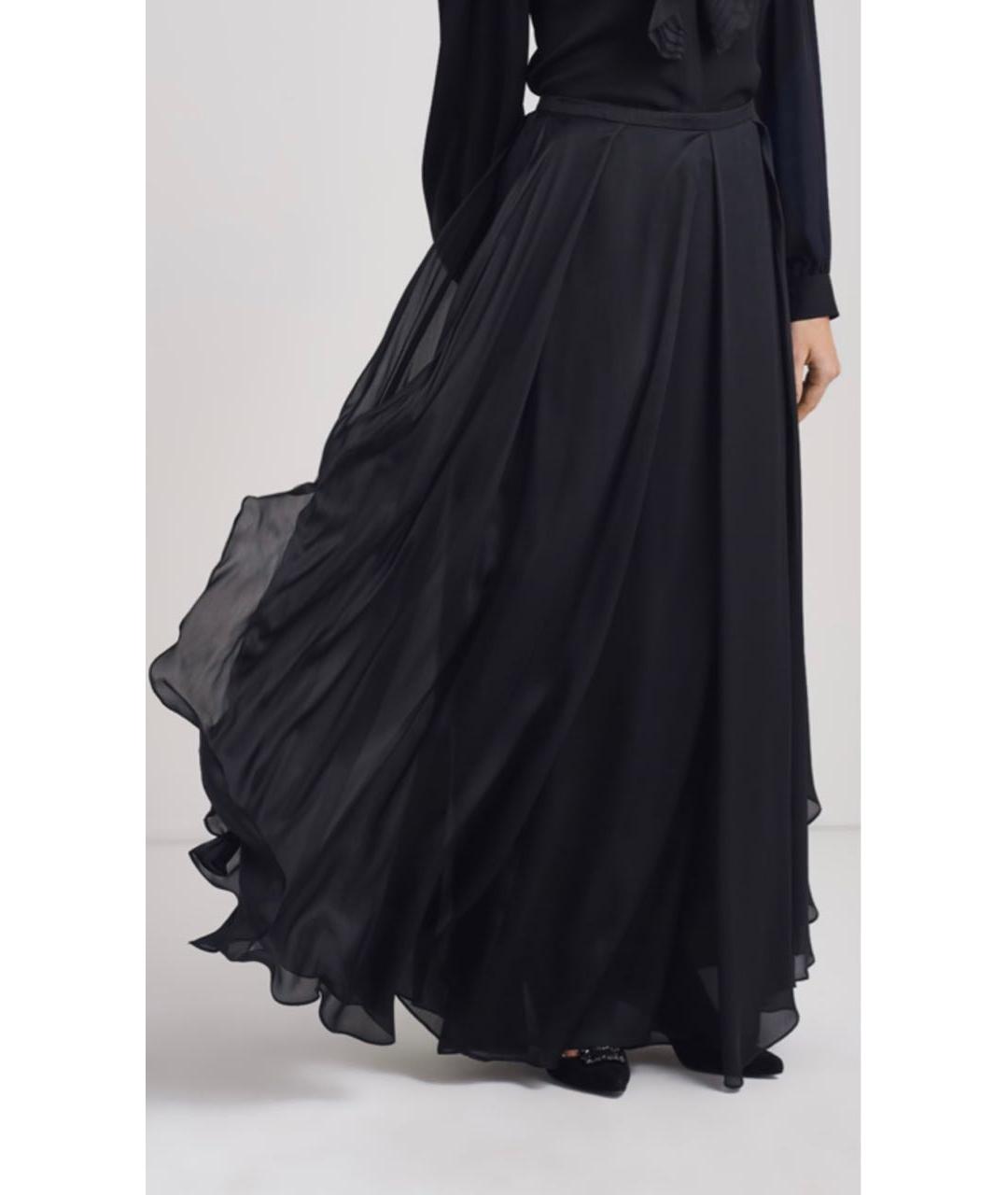 ESCADA Черная шелковая юбка макси, фото 4