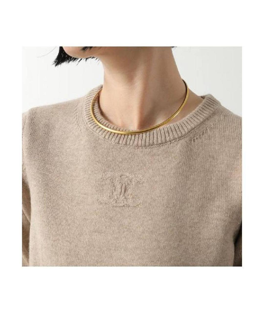 CELINE Бежевый кашемировый джемпер / свитер, фото 3