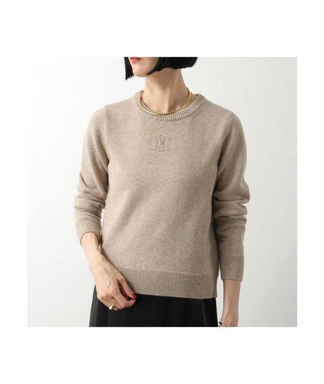 CELINE Бежевый кашемировый джемпер / свитер, фото 2