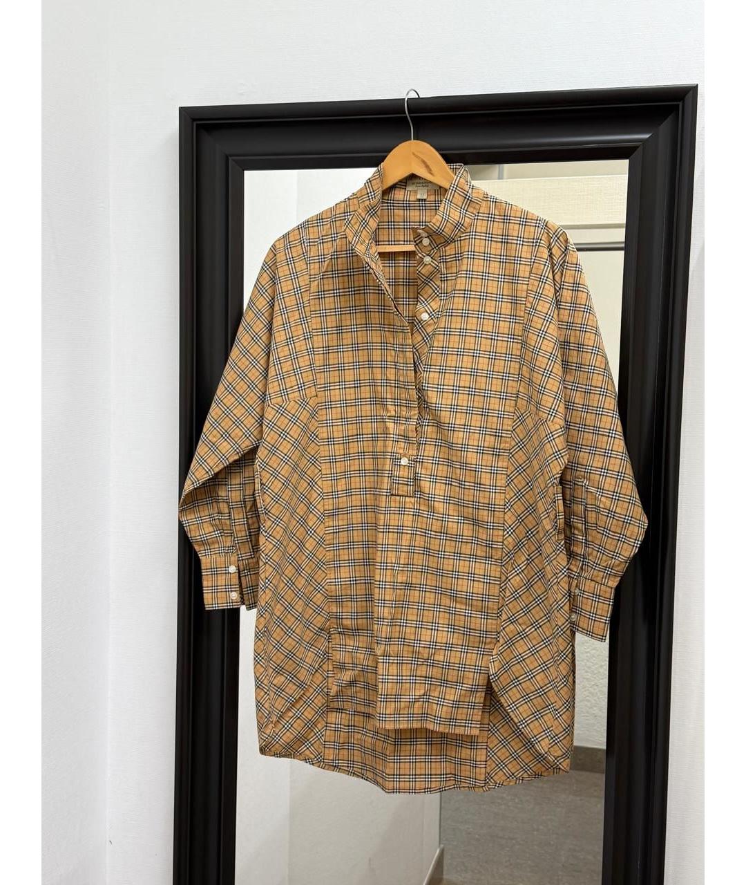 BURBERRY Коричневое хлопковое повседневное платье, фото 2