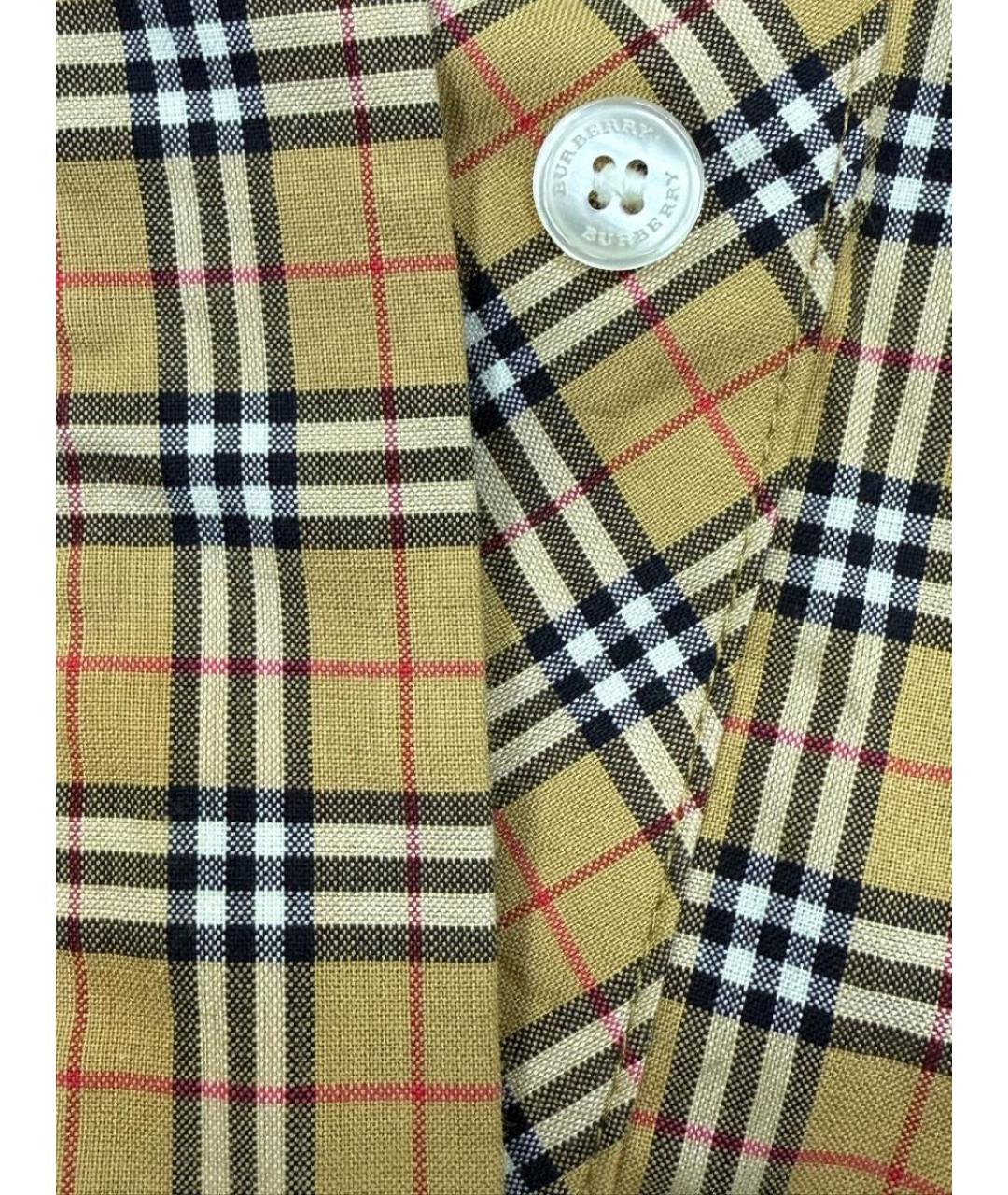 BURBERRY Коричневое хлопковое повседневное платье, фото 7