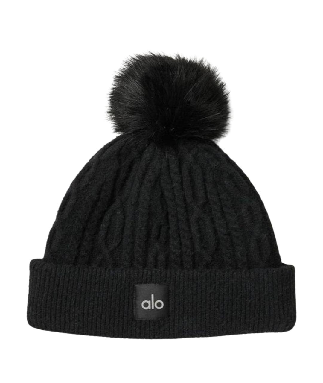 ALO YOGA Черная шерстяная шапка, фото 1