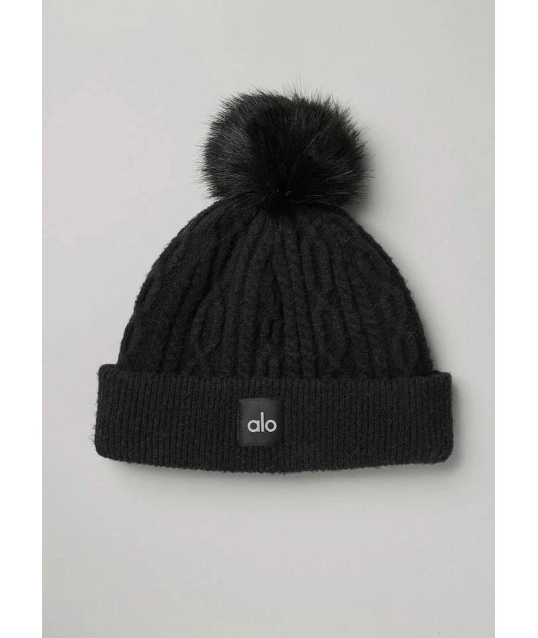 ALO YOGA Черная шерстяная шапка, фото 5