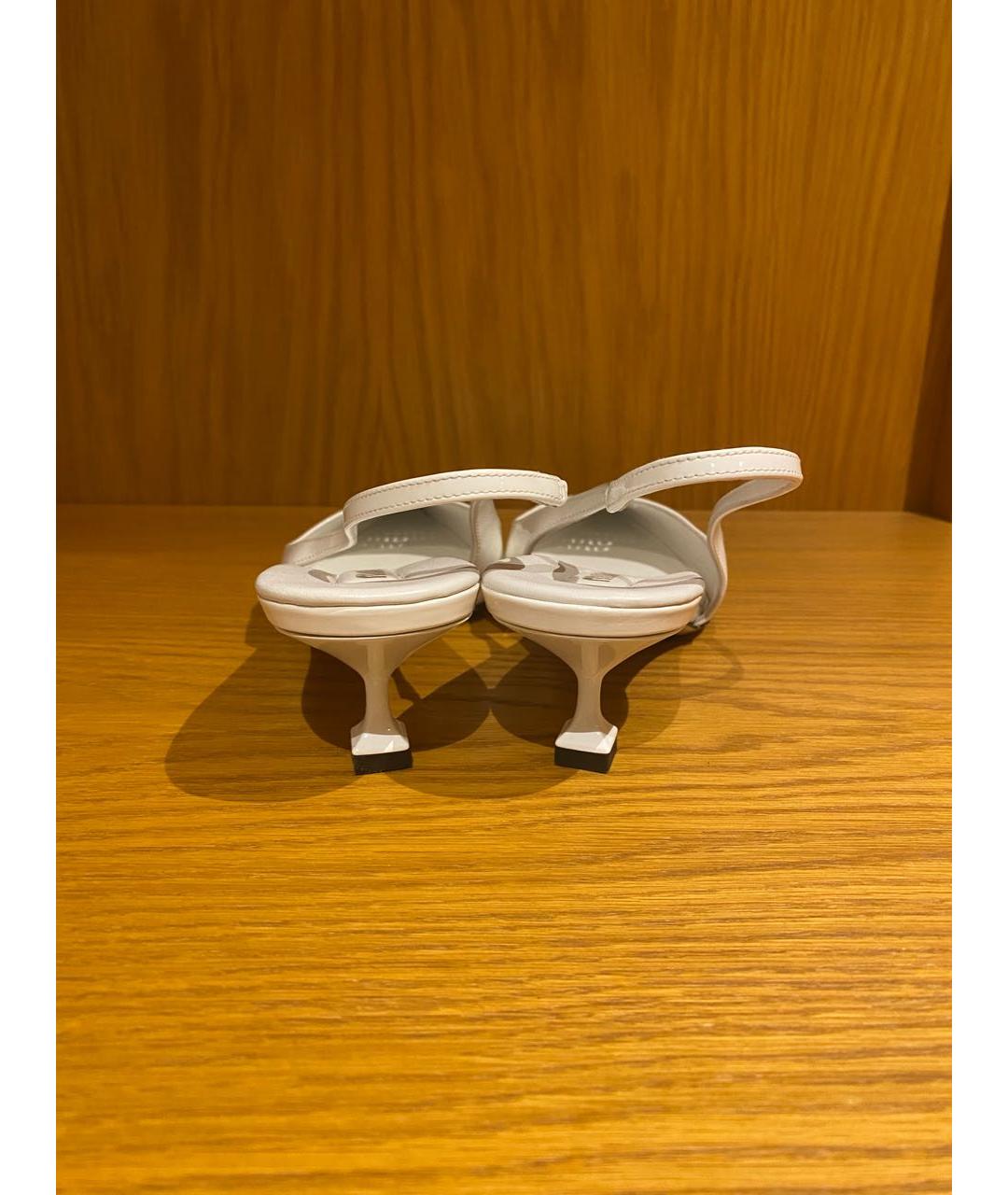 MIU MIU Белые кожаные туфли, фото 3