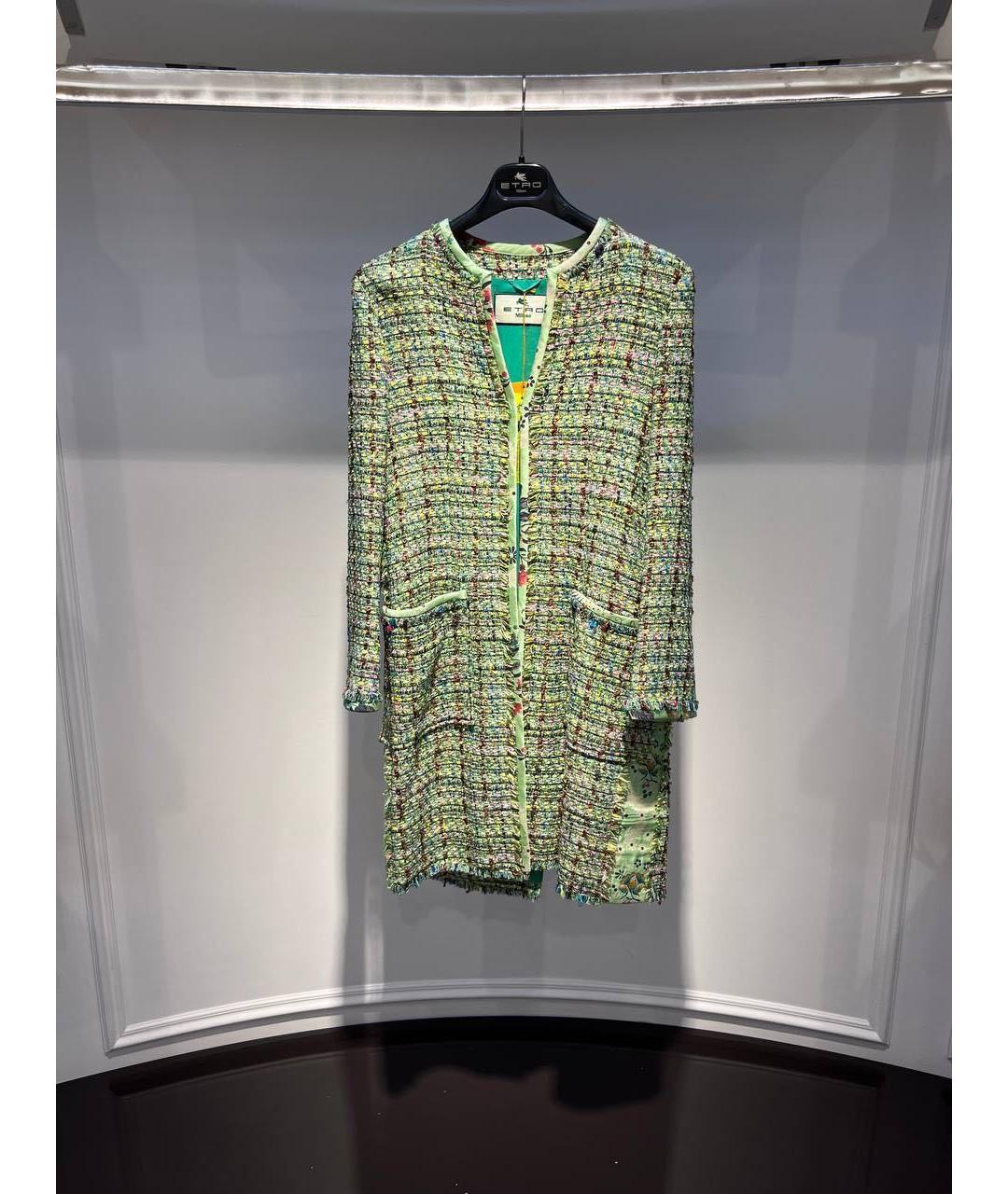 ETRO Зеленые твидовое пальто, фото 3