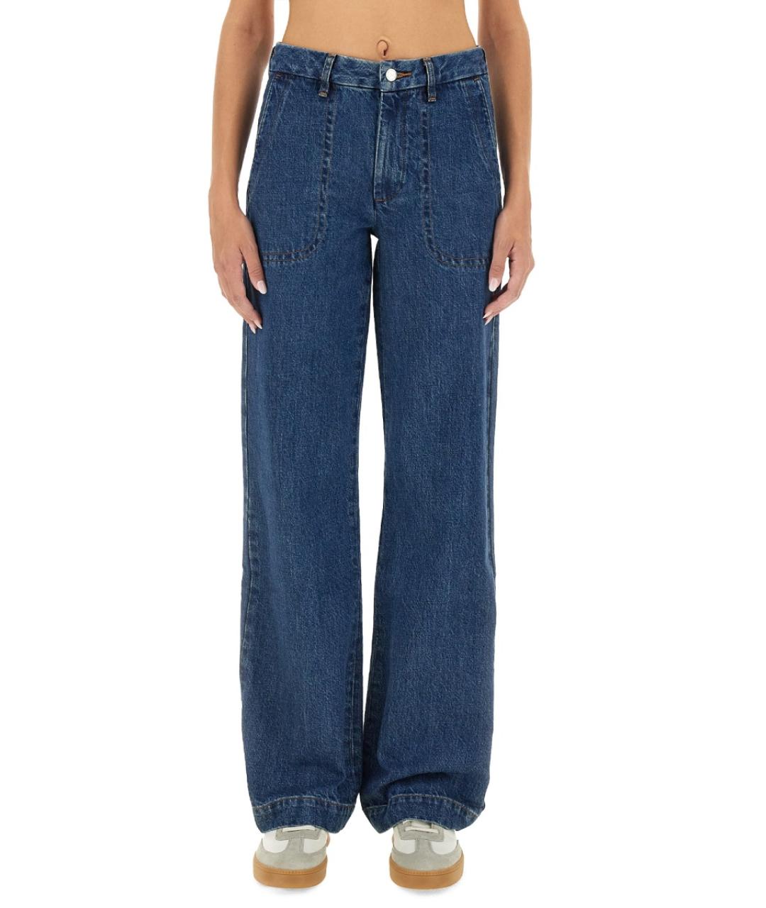 A.P.C. Синие хлопковые прямые джинсы, фото 2