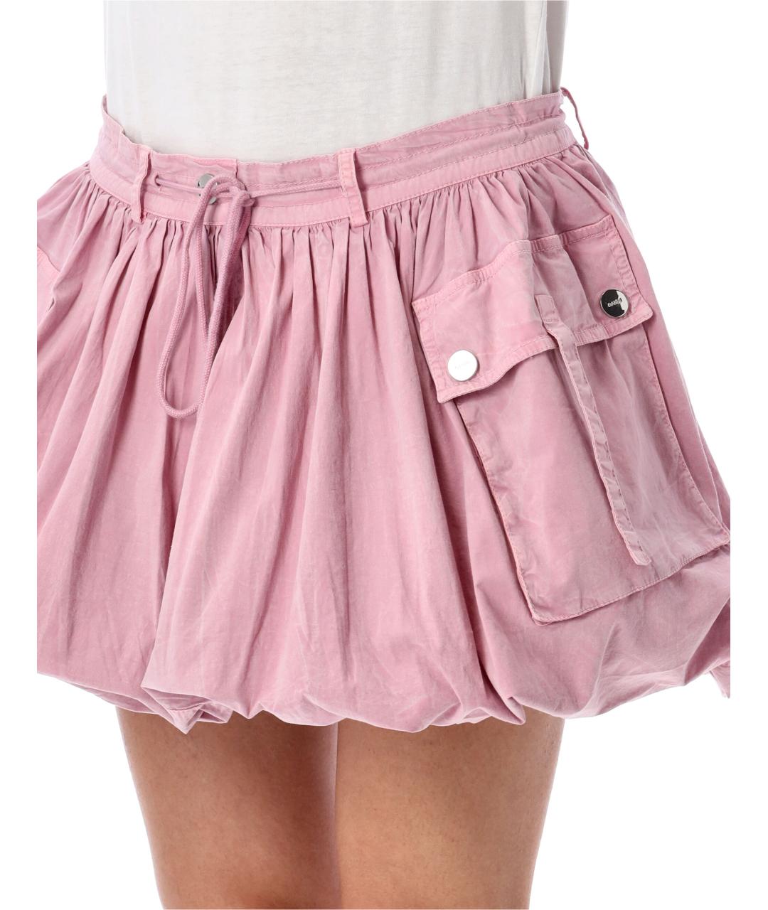 GANNI Розовая хлопковая юбка мини, фото 3