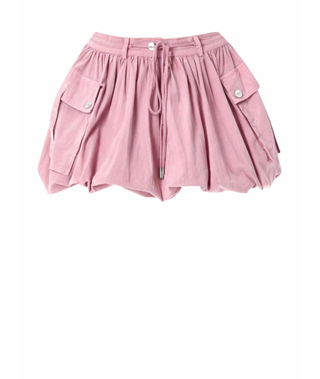 GANNI Розовая хлопковая юбка мини, фото 1