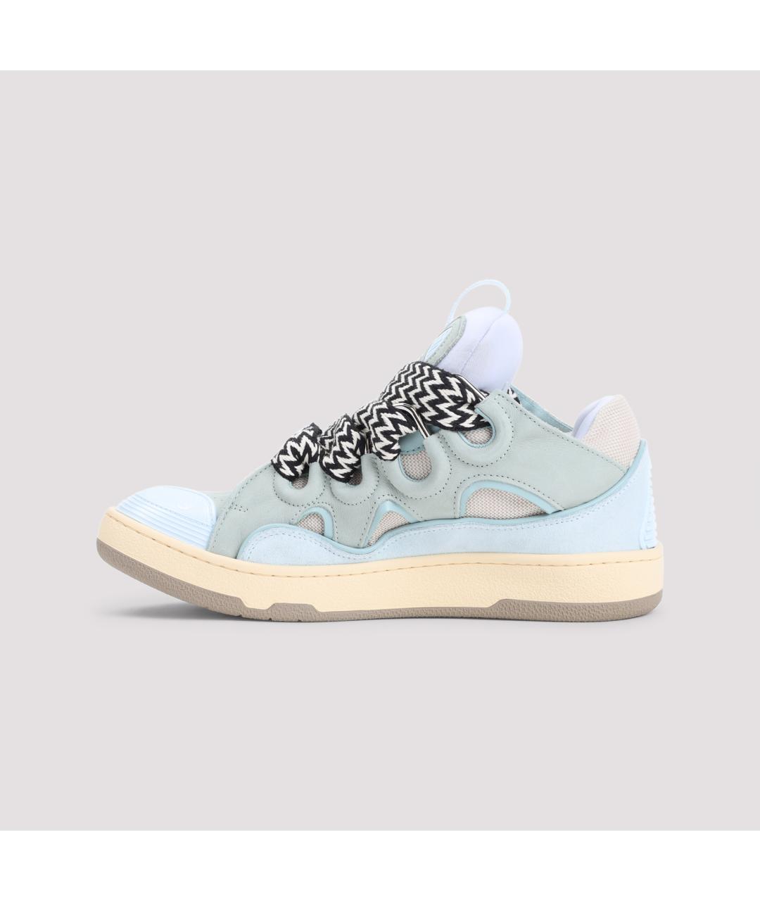 LANVIN Голубые замшевые низкие кроссовки / кеды, фото 2