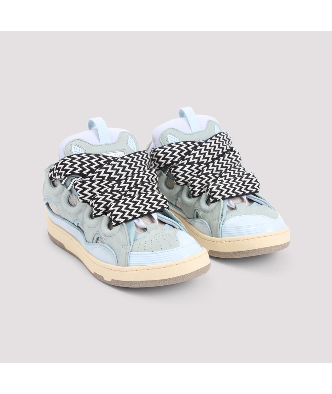 LANVIN Голубые замшевые низкие кроссовки / кеды, фото 1