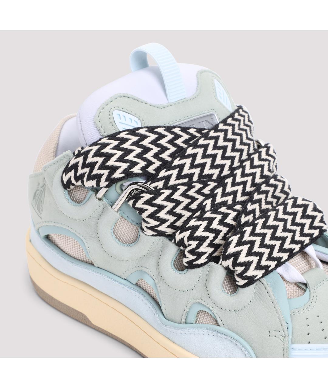 LANVIN Голубые замшевые низкие кроссовки / кеды, фото 3