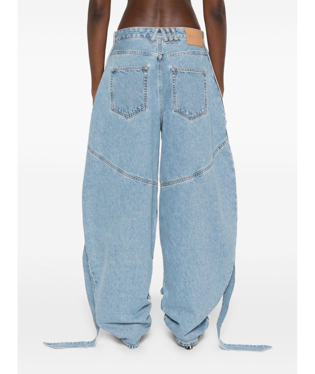 THE ATTICO Голубые хлопковые прямые джинсы, фото 3