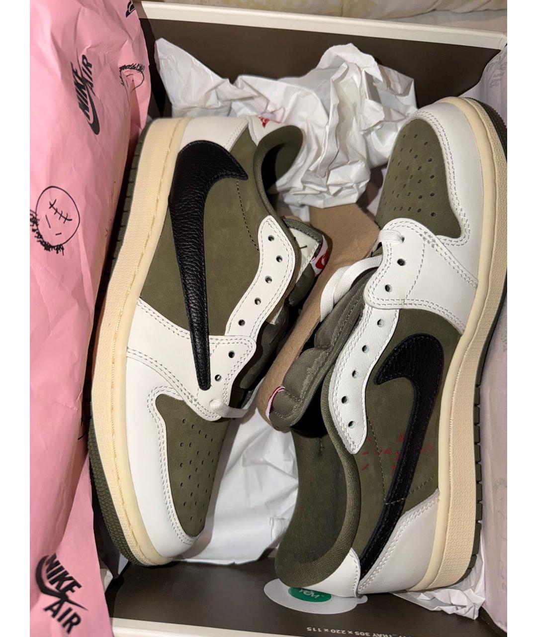 CACTUS JACK BY TRAVIS SCOTT Хаки кожаные низкие кроссовки / кеды, фото 8