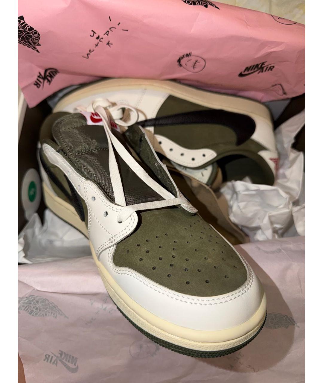 CACTUS JACK BY TRAVIS SCOTT Хаки кожаные низкие кроссовки / кеды, фото 3