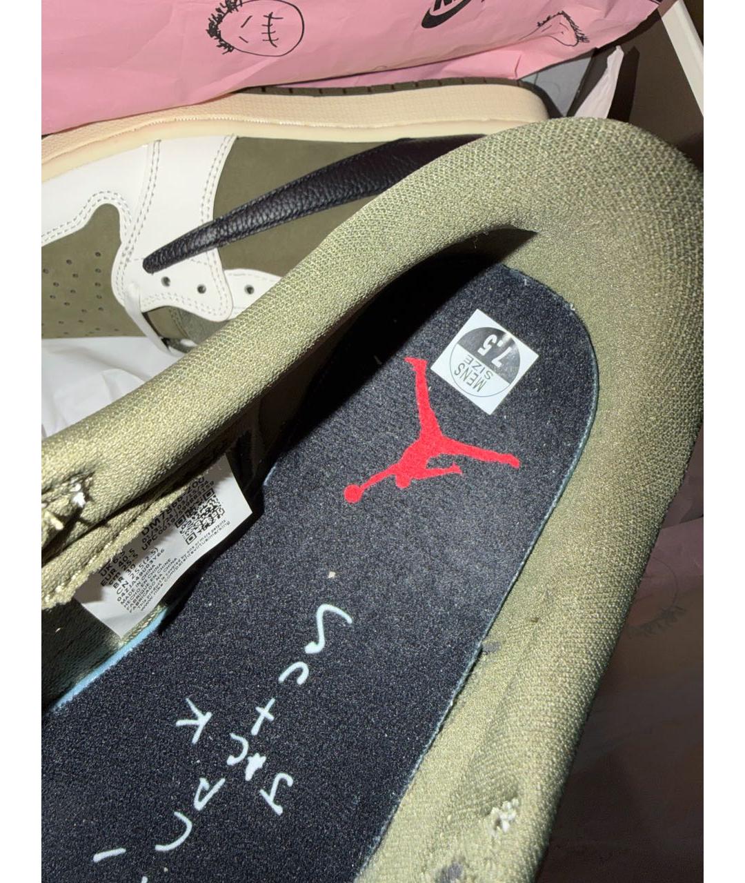 CACTUS JACK BY TRAVIS SCOTT Хаки кожаные низкие кроссовки / кеды, фото 6