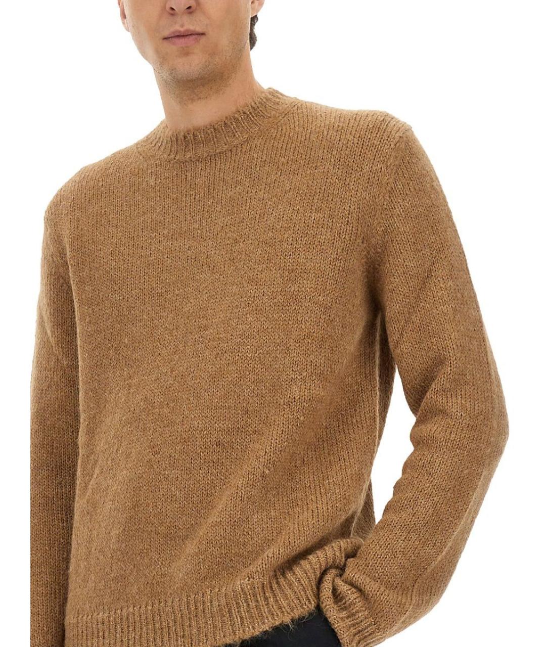 JIL SANDER Бежевый шерстяной джемпер / свитер, фото 4