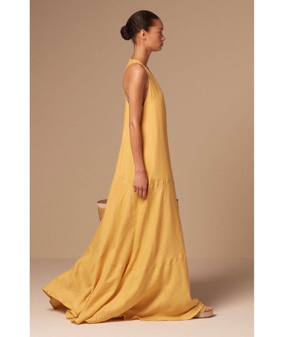 KITON Желтое льняное повседневное платье, фото 2