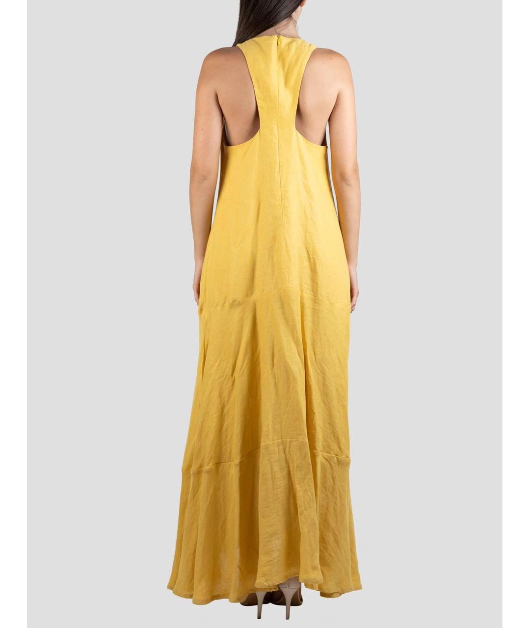 KITON Желтое льняное повседневное платье, фото 4
