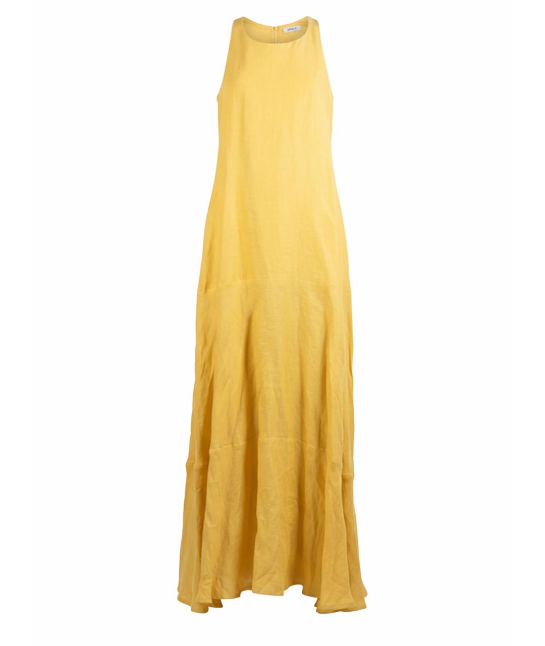 KITON Желтое льняное повседневное платье, фото 7