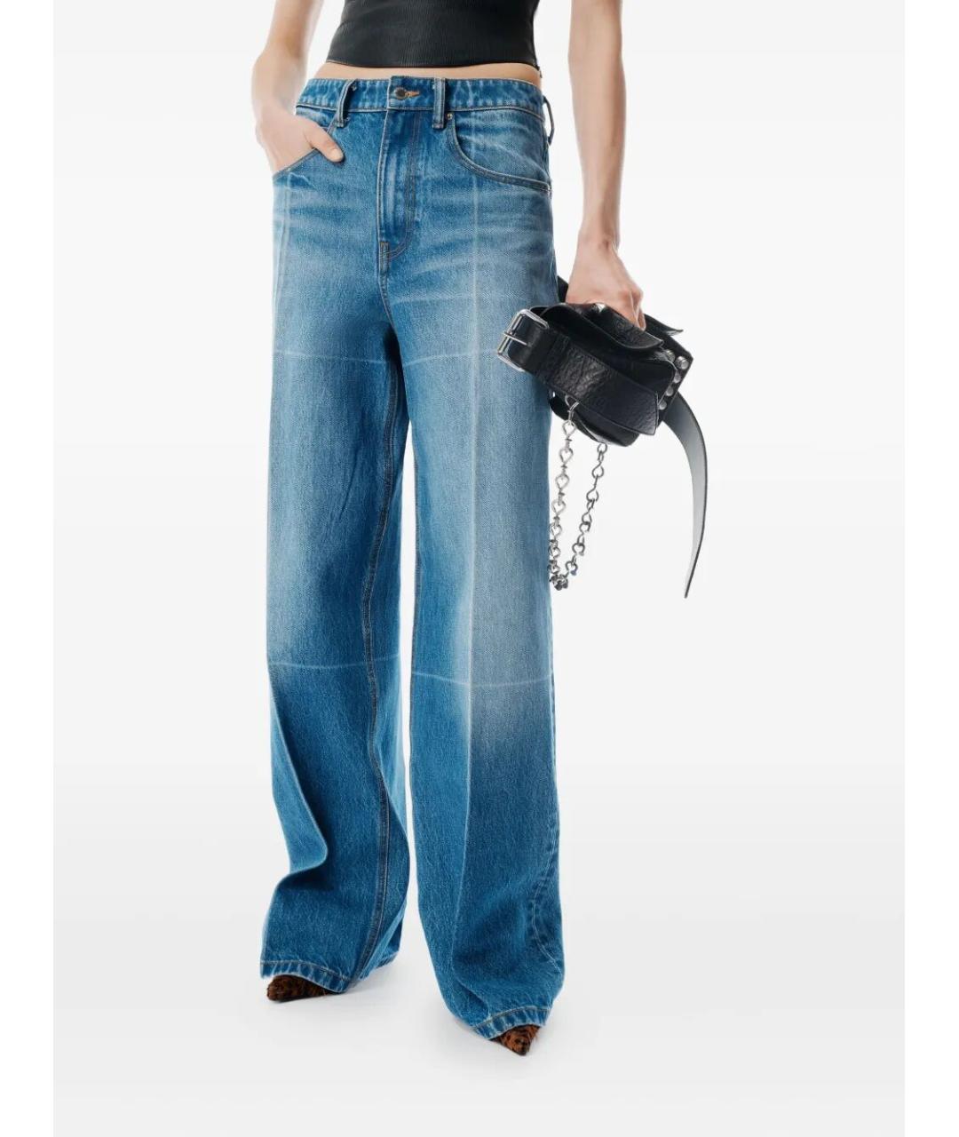 ALEXANDER WANG Синие хлопковые прямые джинсы, фото 3