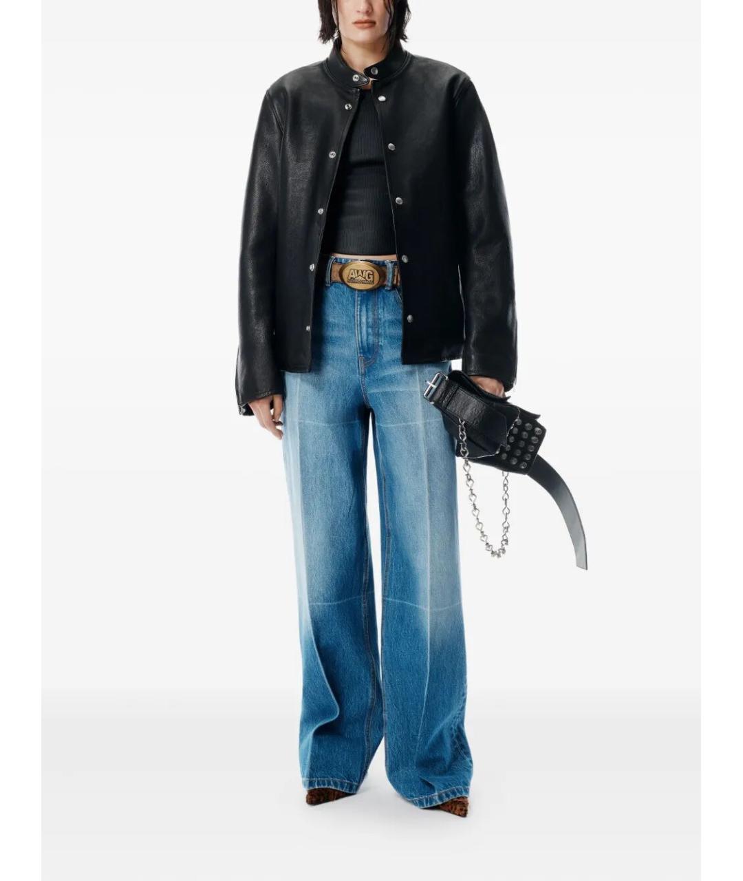 ALEXANDER WANG Синие хлопковые прямые джинсы, фото 2