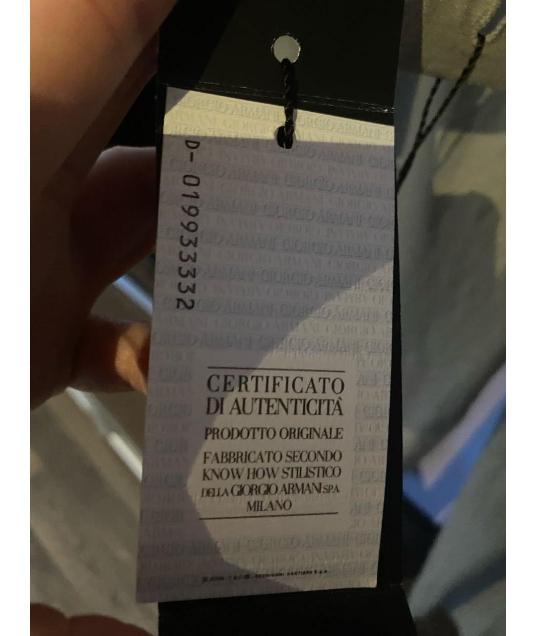 EMPORIO ARMANI Серые льняные брюки широкие, фото 4