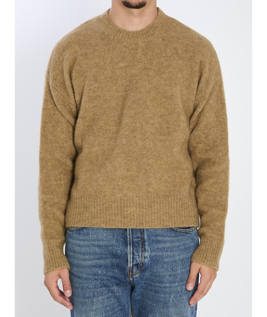 Ami Paris Бежевый шерстяной джемпер / свитер, фото 5