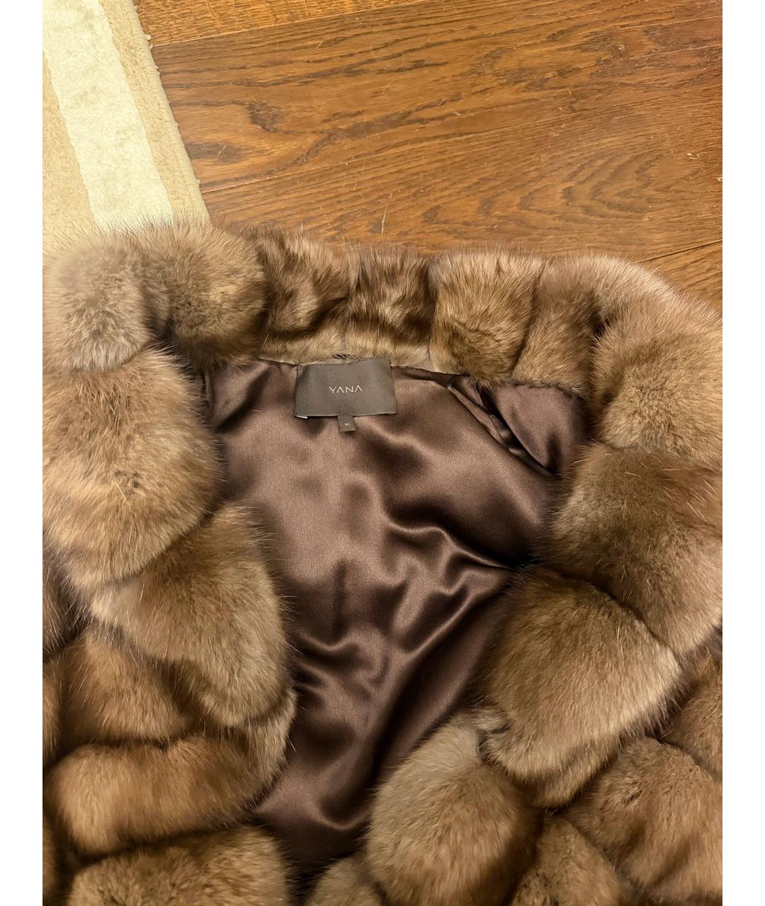 YANA RASKOVALOVA Бежевая меховая шуба, фото 6