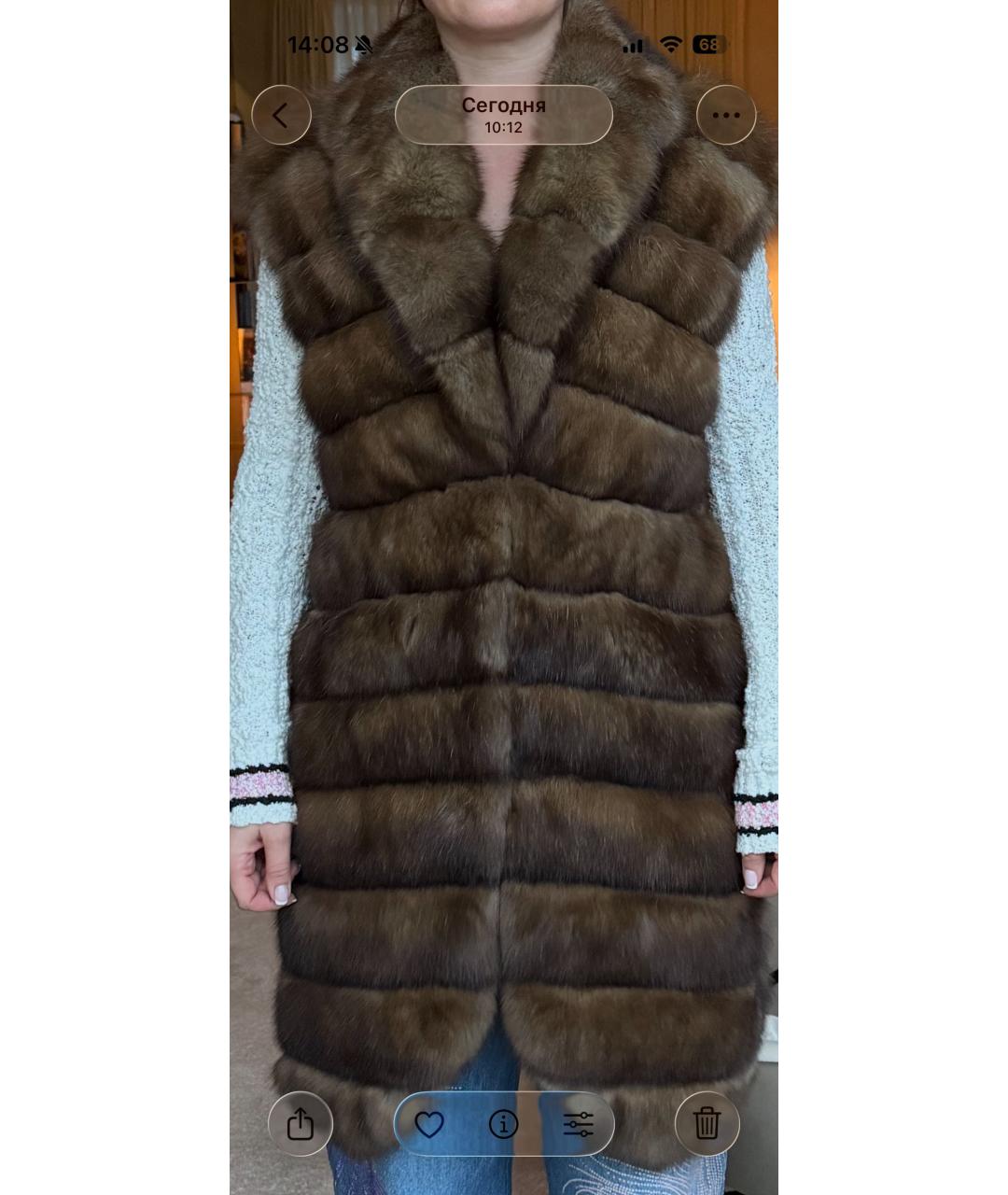 YANA RASKOVALOVA Бежевая меховая шуба, фото 5