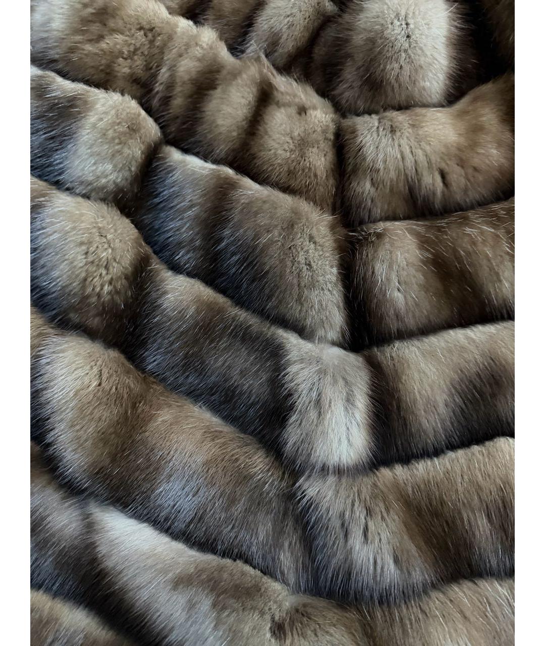 YANA RASKOVALOVA Бежевая меховая шуба, фото 3