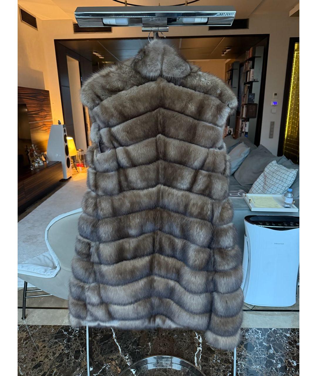 YANA RASKOVALOVA Бежевая меховая шуба, фото 2