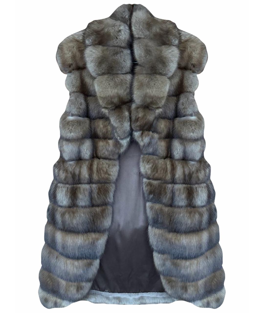 YANA RASKOVALOVA Бежевая меховая шуба, фото 1