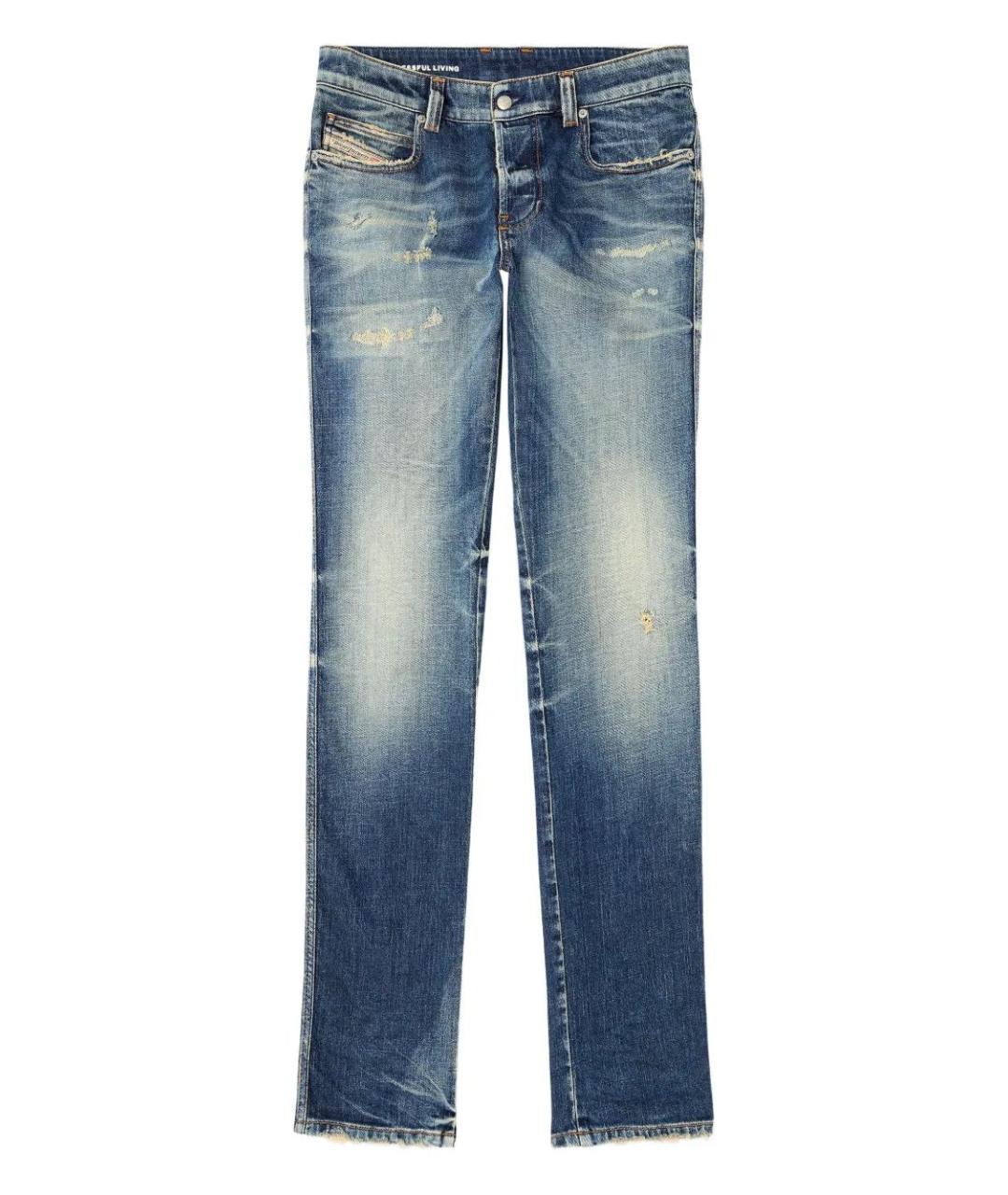 DIESEL Синие хлопковые прямые джинсы, фото 1