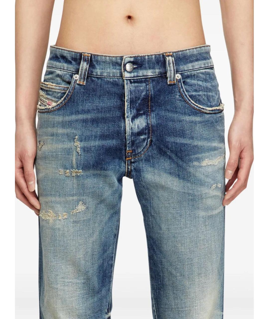DIESEL Синие хлопковые прямые джинсы, фото 5