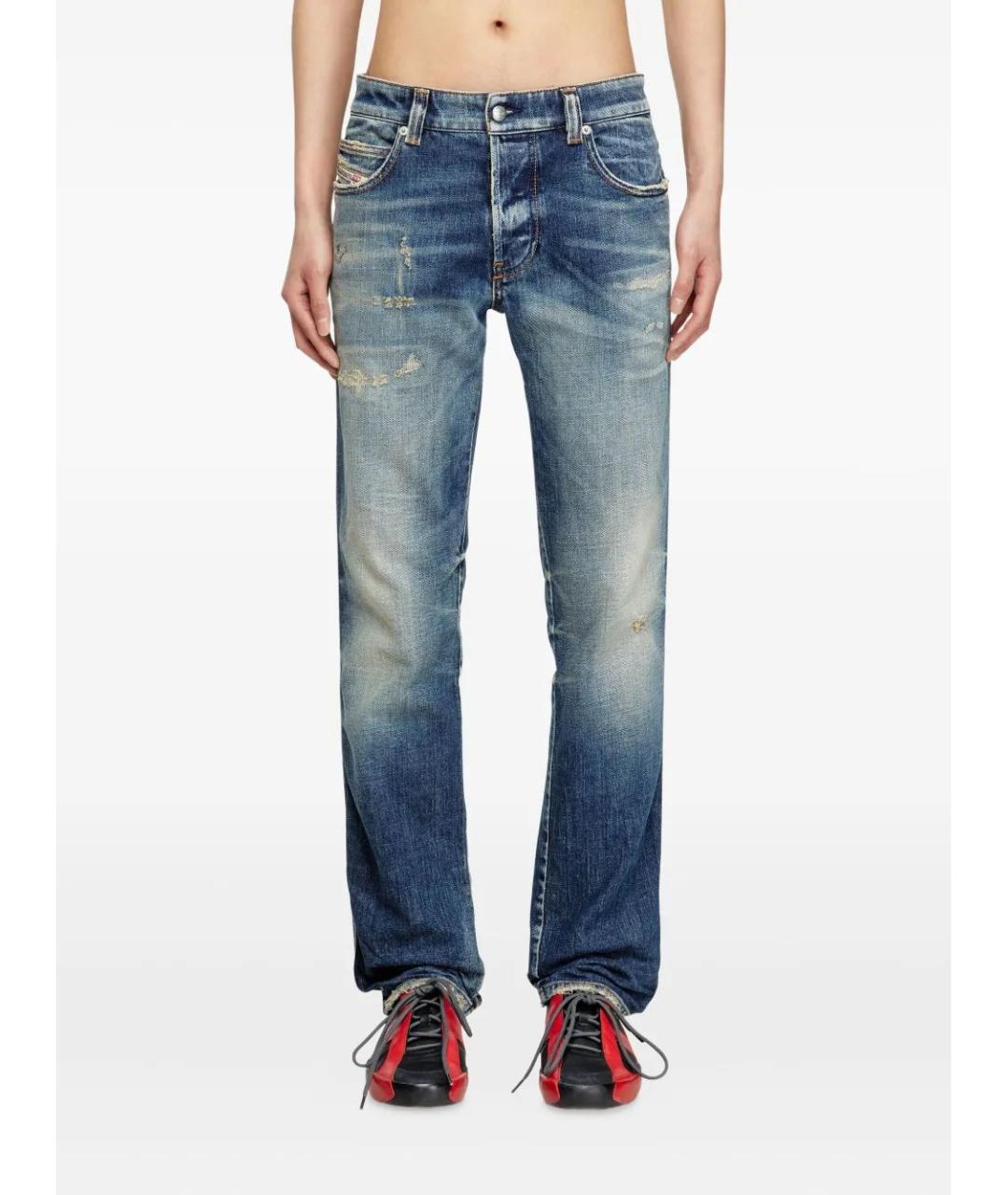 DIESEL Синие хлопковые прямые джинсы, фото 3