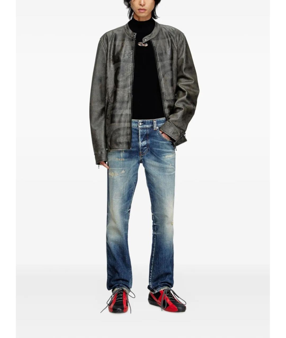 DIESEL Синие хлопковые прямые джинсы, фото 2