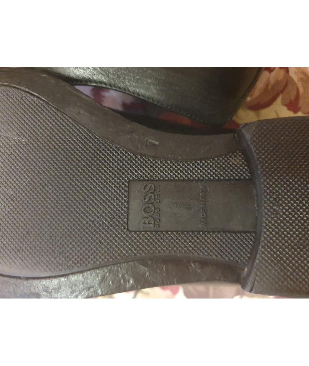 HUGO BOSS Черные кожаные низкие ботинки, фото 7