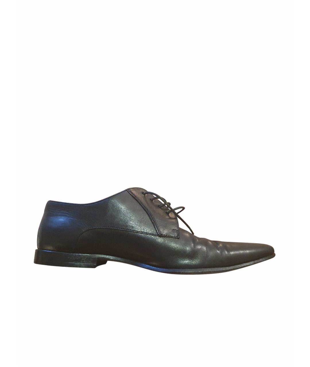 HUGO BOSS Черные кожаные низкие ботинки, фото 1