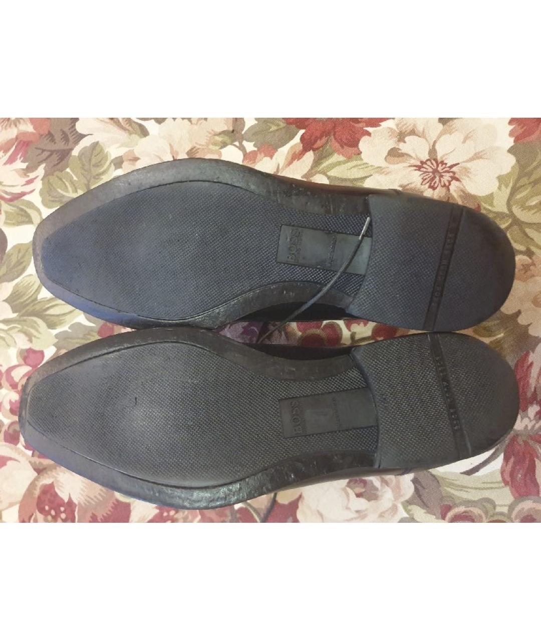 HUGO BOSS Черные кожаные низкие ботинки, фото 5