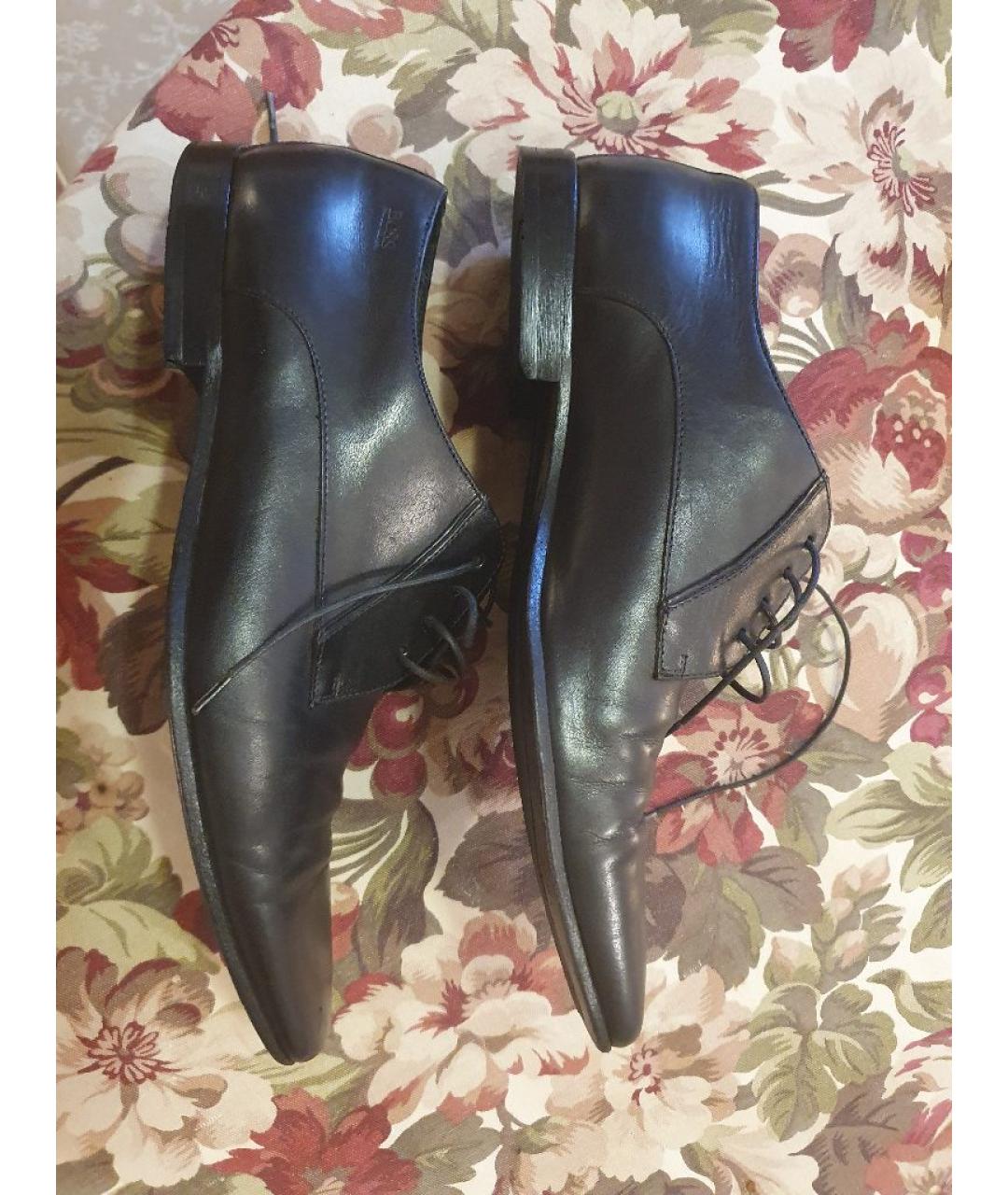 HUGO BOSS Черные кожаные низкие ботинки, фото 6