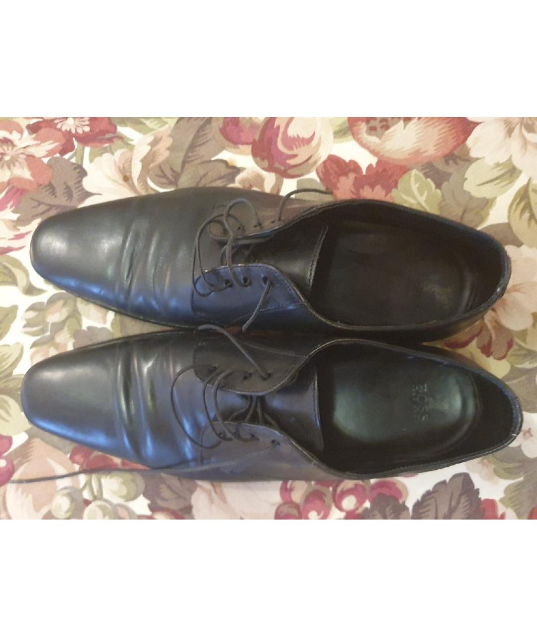 HUGO BOSS Черные кожаные низкие ботинки, фото 3