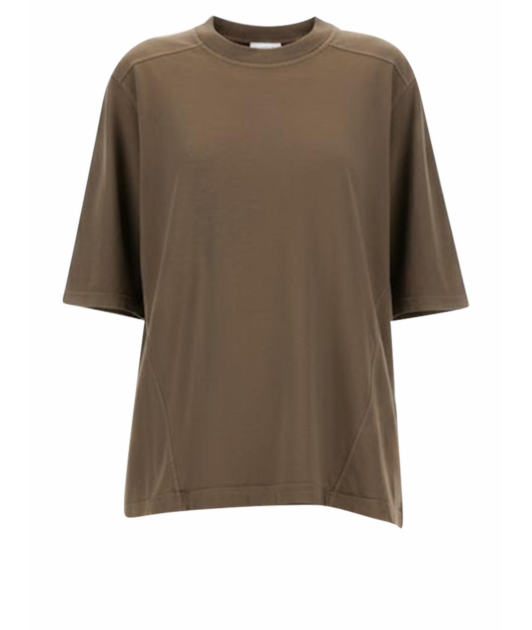 RICK OWENS DRKSHDW Коричневая хлопковая футболка, фото 1