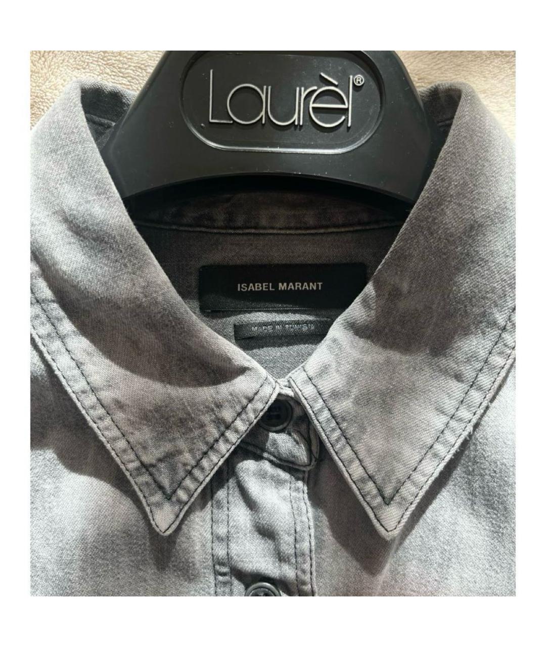 ISABEL MARANT Серая хлопковая рубашка, фото 4