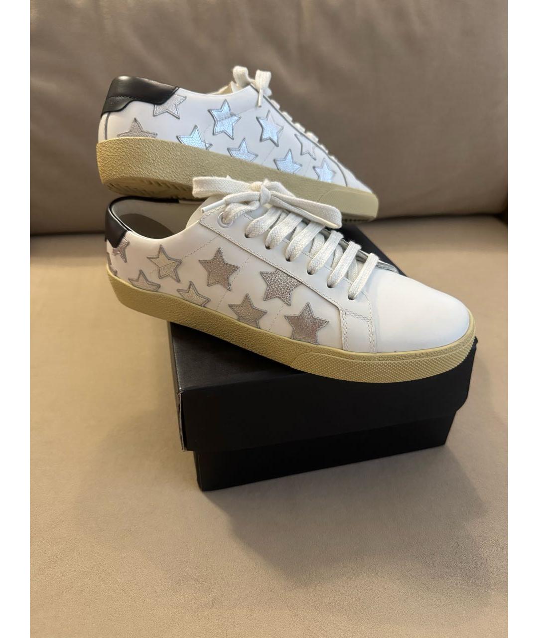 SAINT LAURENT Белые кожаные кеды, фото 5