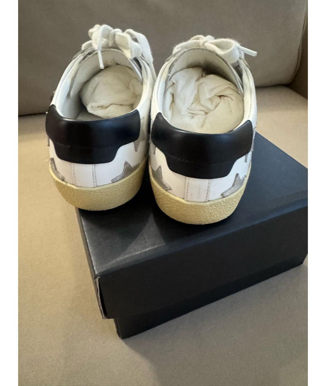 SAINT LAURENT Белые кожаные кеды, фото 3