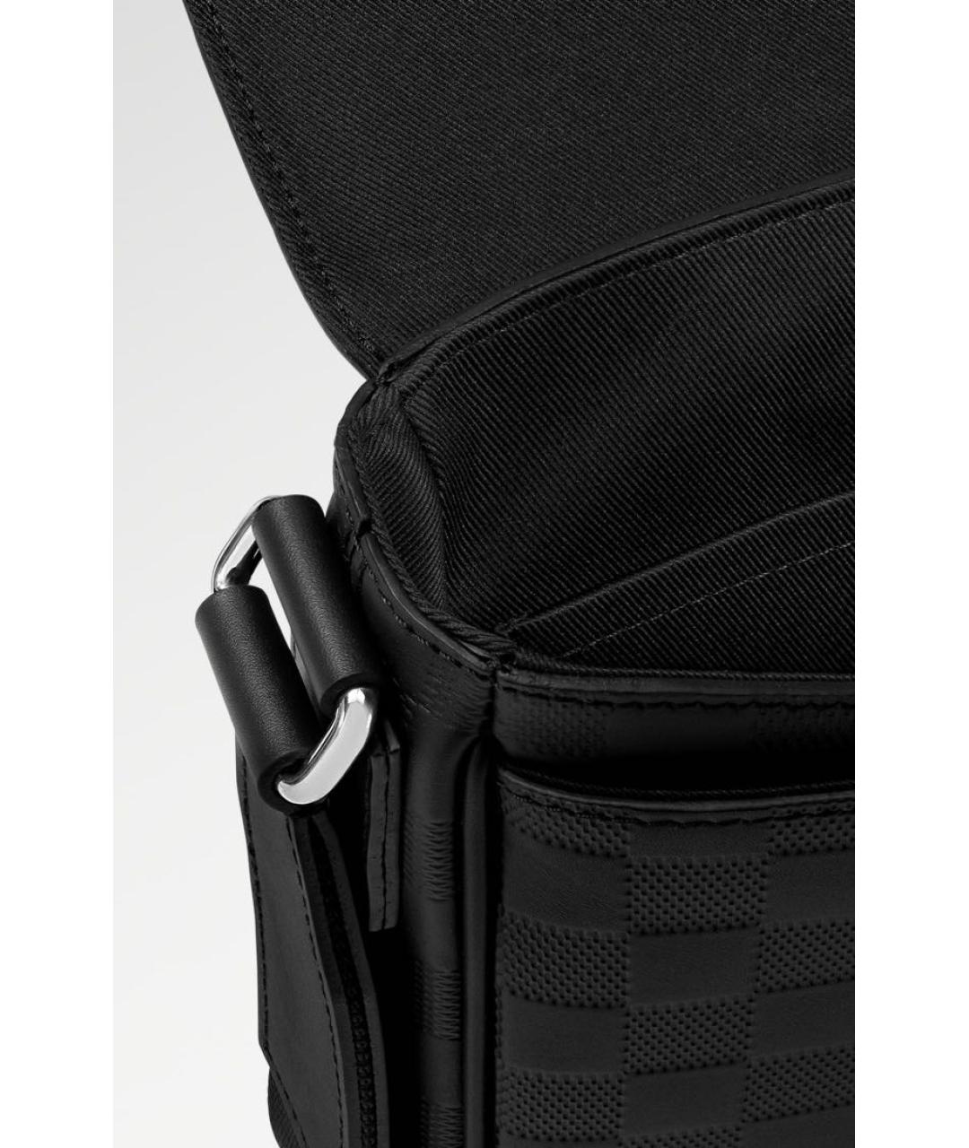 LOUIS VUITTON Черная кожаная сумка на плечо, фото 4