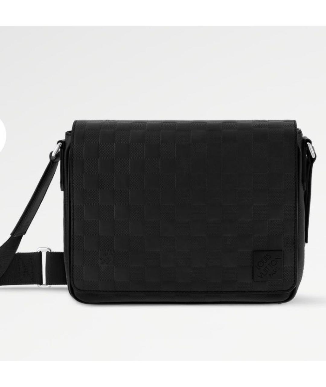 LOUIS VUITTON Черная кожаная сумка на плечо, фото 5